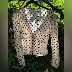 Reformation polka-dot blouse (NWOT)